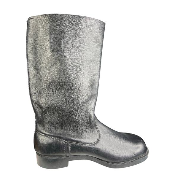 Vintage 80’s NVA Men’s German Officer Black Leather Jack Boots Size 29 US 10 main image 6